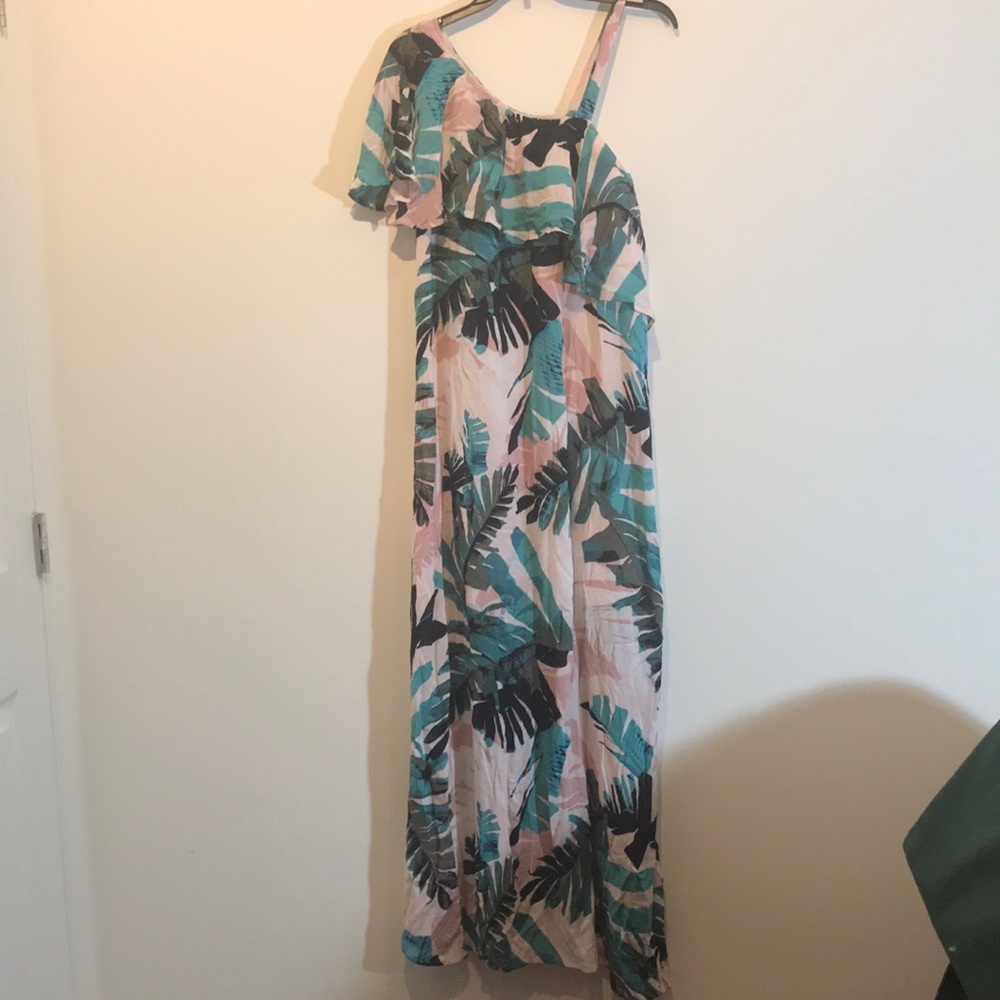 Motherhood Maternity Nursing Bohemian Maternity One Shoulder Dress